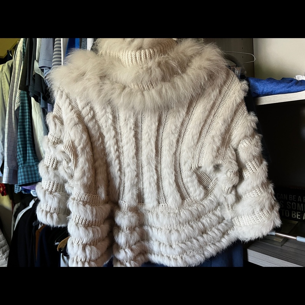 Light Fur cropped jacket, cute w/scooped back couldn’t decide posting this one